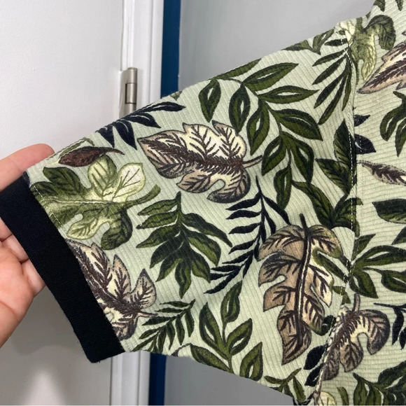 Ocean Pacific Sport Polo Shirt. Green Leaf Print Men’s M. Cotton. - Picture 2 of 8